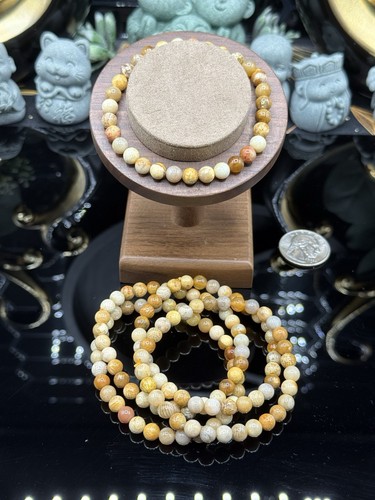 Natural coral jasper - coral, 6mm